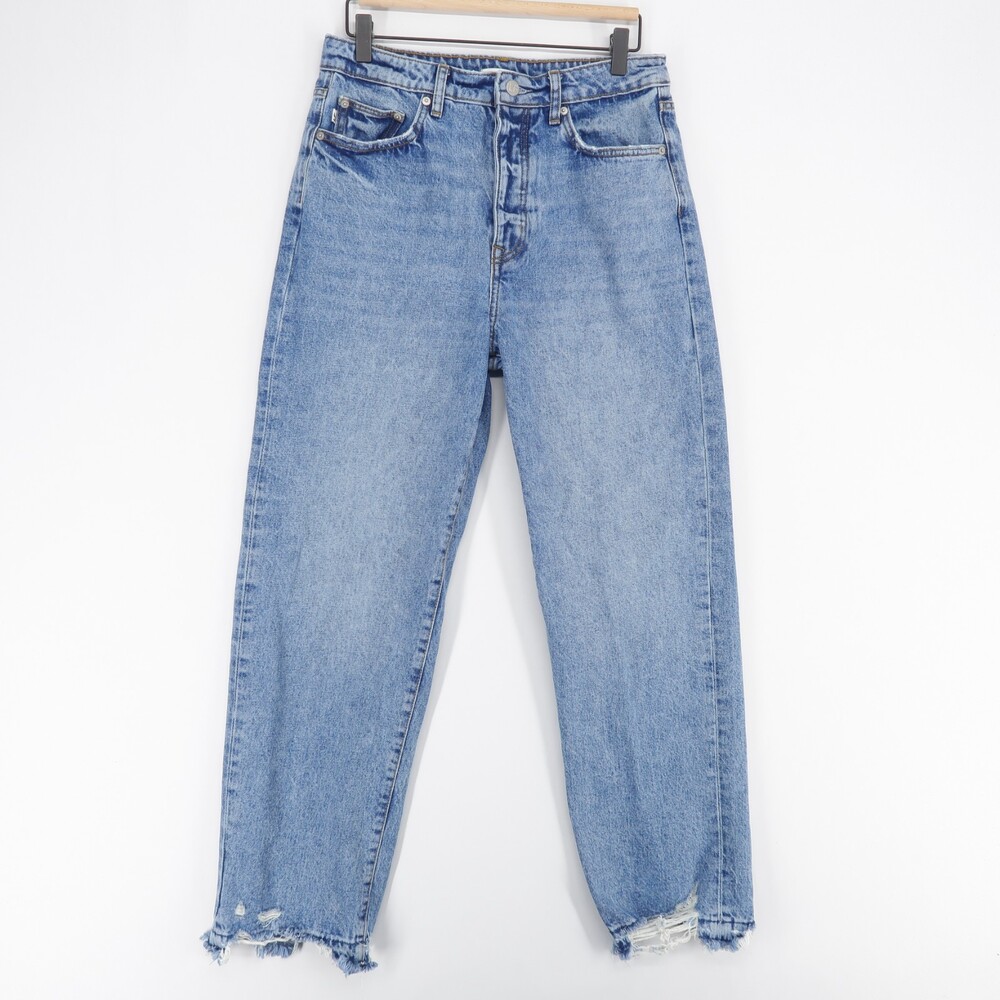 Lovers And Friends Ryan Jeans Womens 29 Blue High Rise Loose Straight Distressed